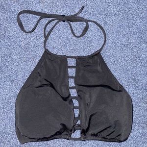 PINK High-Neck Cut-Out Chest Bathing Suit Top